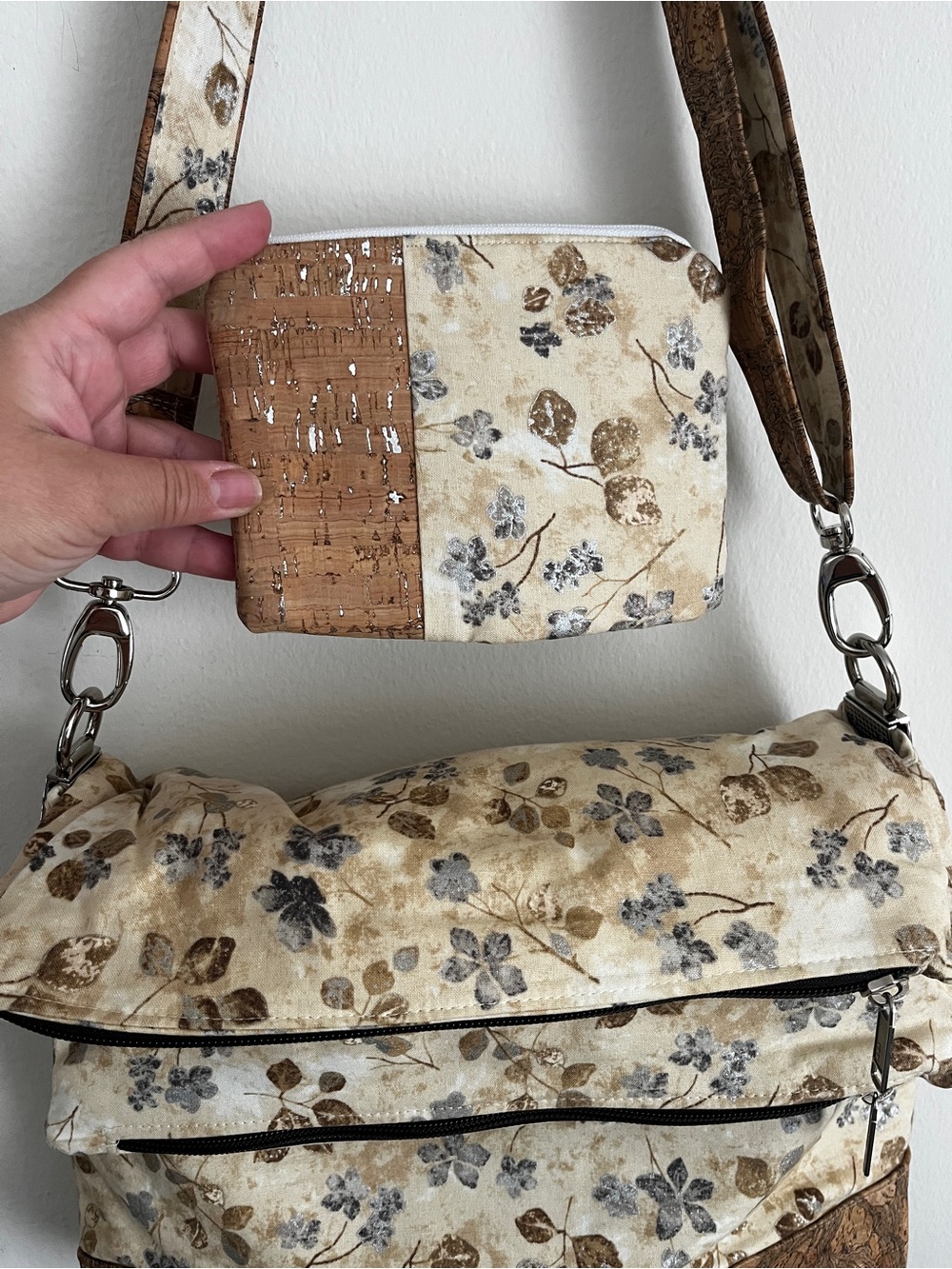 Cottagecore Woodland Fabric & Cork Bag - Picture 6 of 12